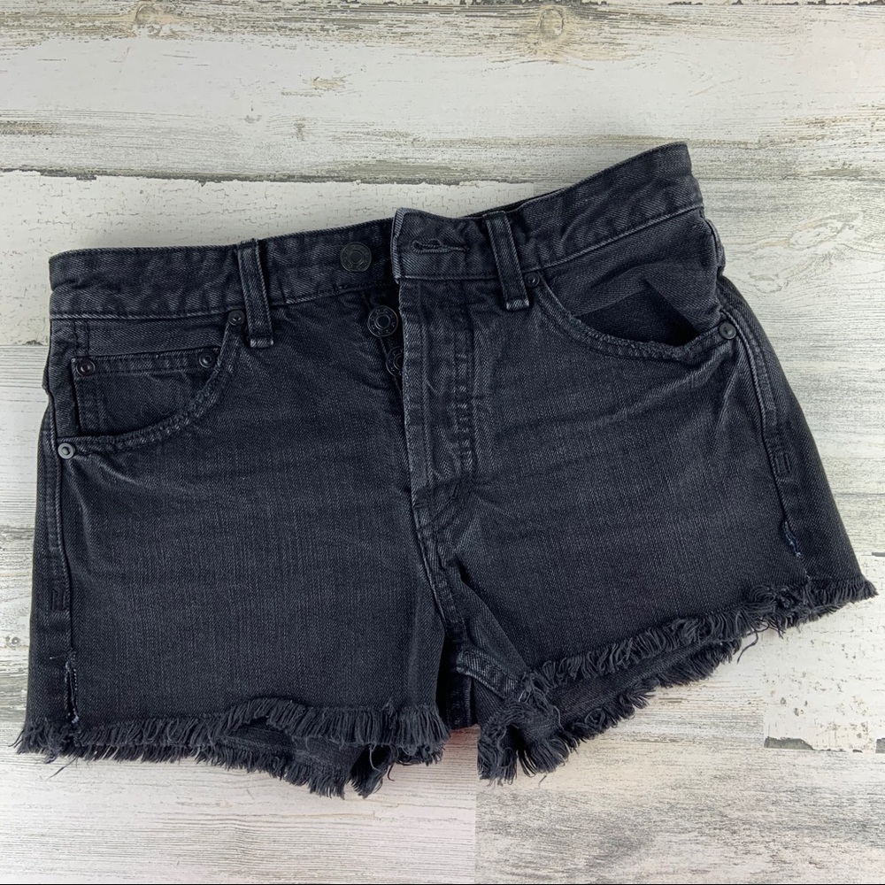 FREE PEOPLE Black Jean Shorts Size 25